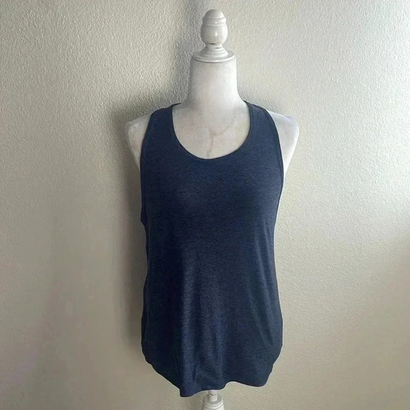 Beyond Yoga Heathered Black/Gray Soft Cut Out Tank Top - Picture 2 of 7